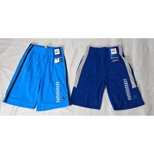Champion Authentic Boys Shorts Lot of 2 Size 4 Light & Dark Blue w/ Stripes NWT
